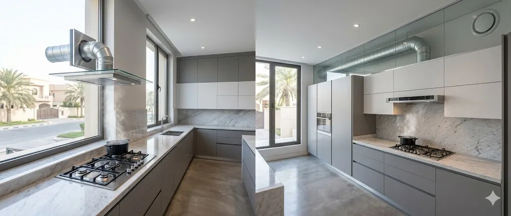 تركيب شفاط المطبخ على النافذة أم تمديد دكت خارجي: ما الأفضل؟