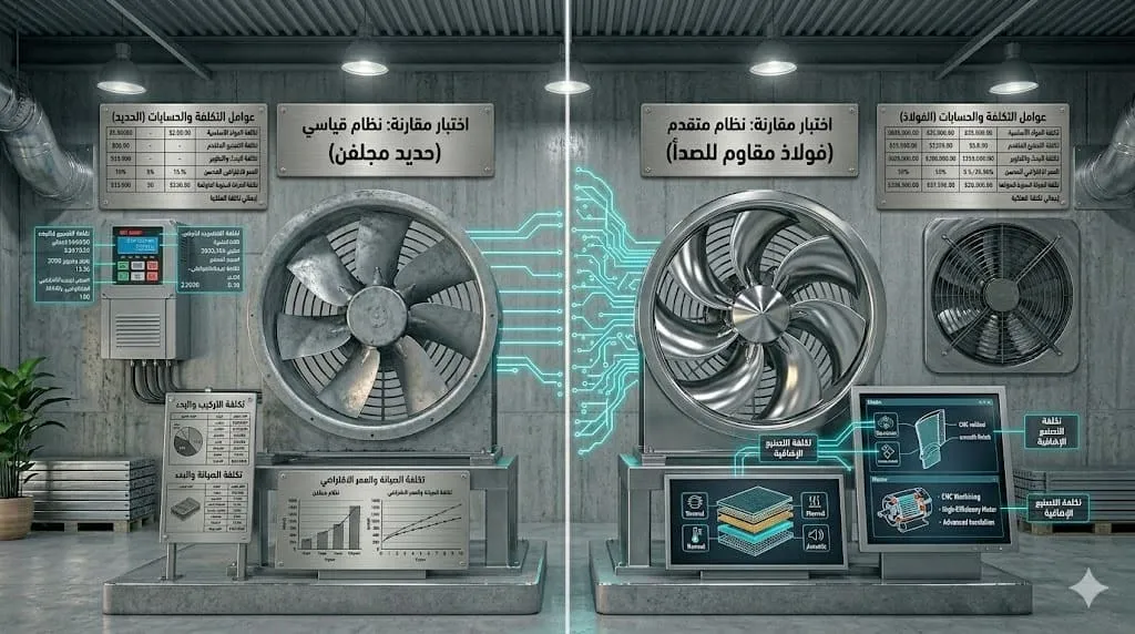 العوامل المؤثرة في تكلفة مراوح الحديد والستيل في الكويت