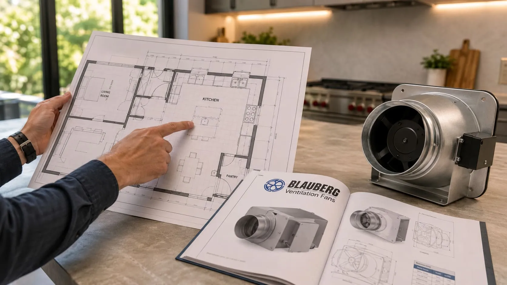 الفرق بين مراوح Blauberg ISO K و CENTRO واستخداماتها في الكويت 6 طريقة تحديد مقاس مروحة Blauberg المناسب