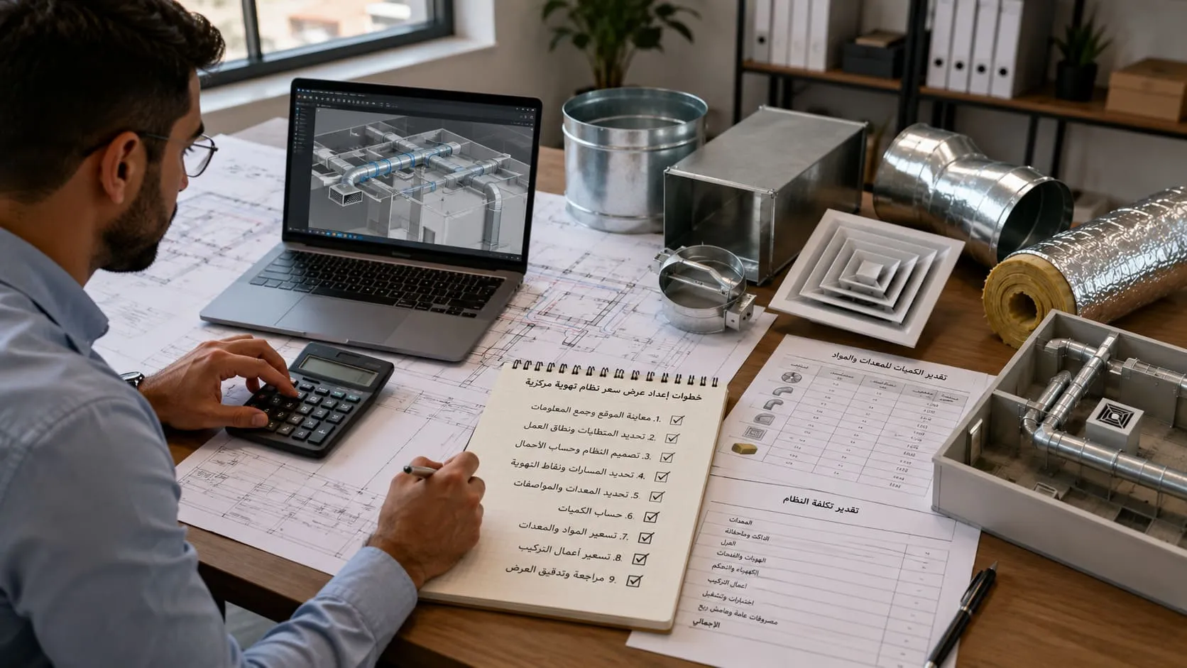 خطوات إعداد عرض سعر نظام تهوية دقيق للمشاريع